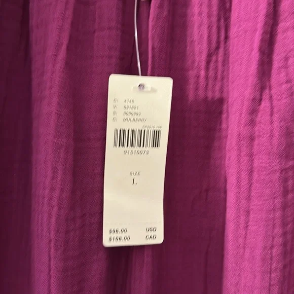 Anthropologie Purple Tiered Ruffled Maxi Sundress NWT 100% Cotton - Picture 5 of 5